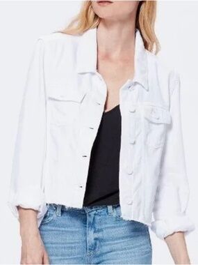 NWOT PAIGE Relaxed Vivienne Jean Jacket Crisp White